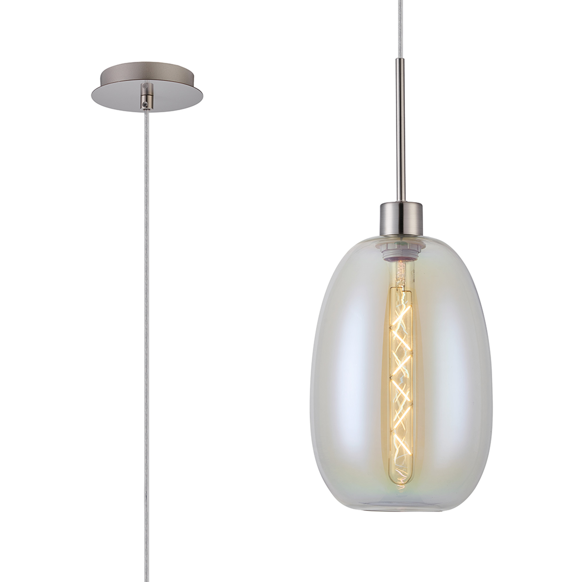 Lori Satin Nickel Ceiling Lights Deco Single Pendant